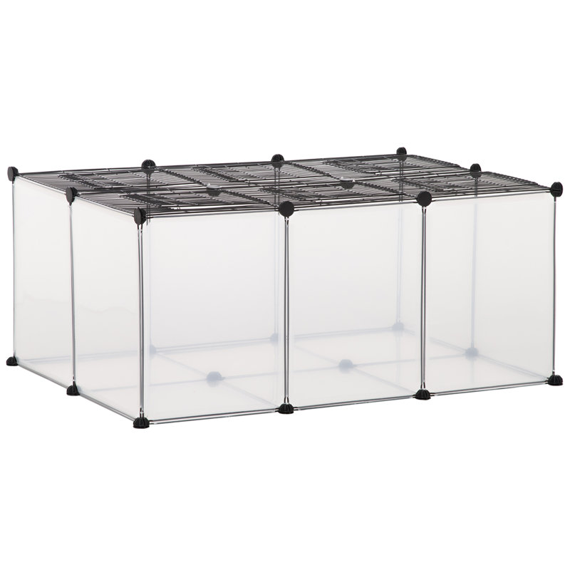 Weather Resistant Small Animal Cage, 45cm H x 105cm W x 70cm D, Silver