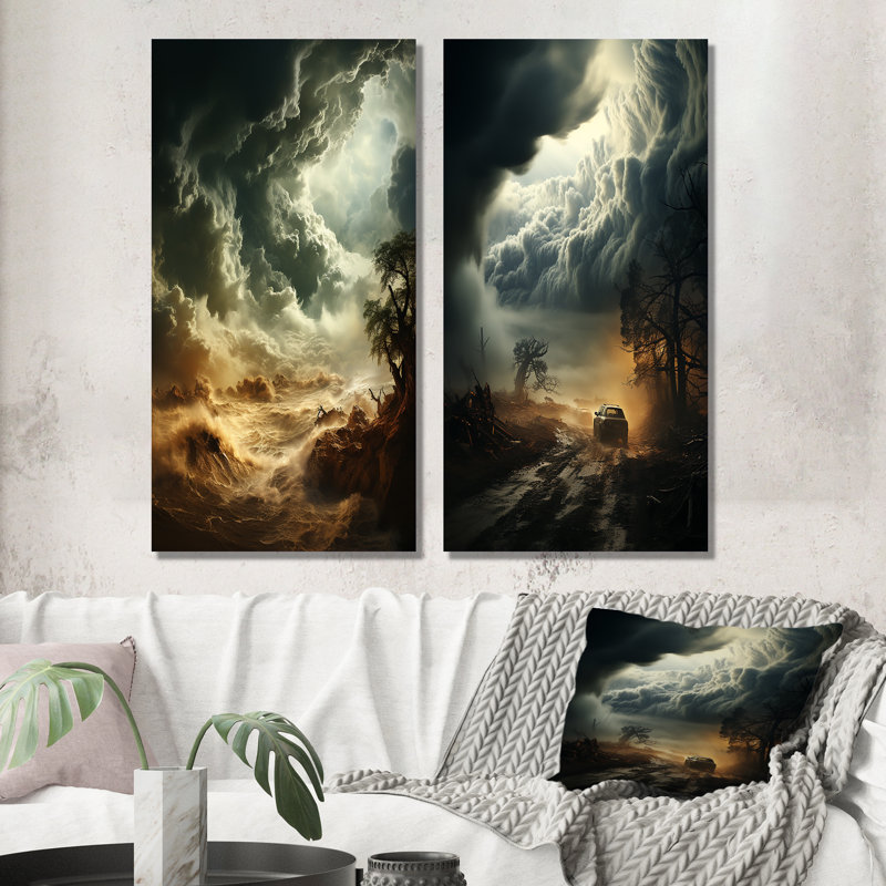 «Storm Mystical Cyclone II», 2 pièces, Toile tendue, H 40 po x l 40 po