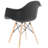 Herculaneum Plastic Chair with Arms and Wooden Legs-83487643