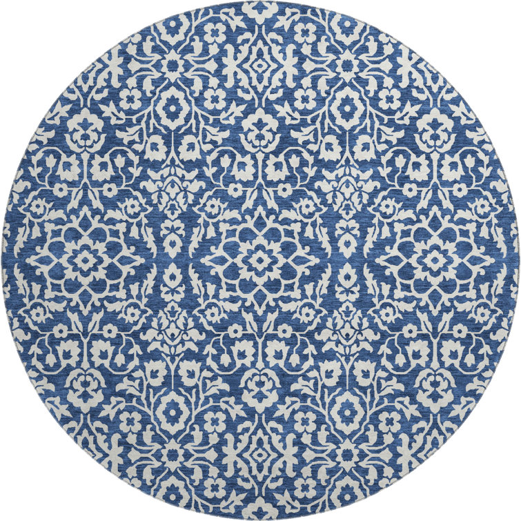 Premium Machine Washable Prisco Navy Rug