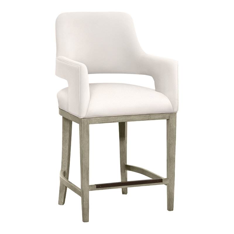 Tabouret de bar et de comptoir Josie, Amande chamois, Perigold sur l'agneau Sables blancs