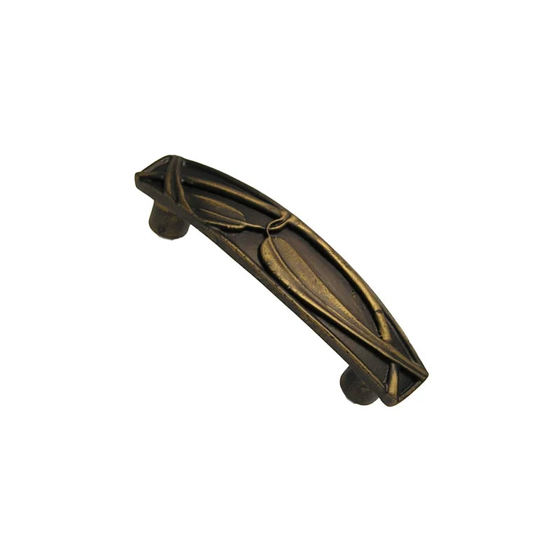3" Bamboo Leaf Pull Bronze Rubbed