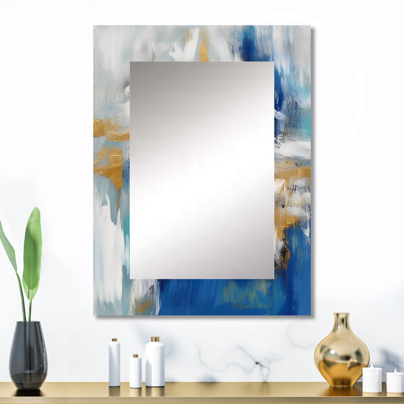 Radiant Muse Émergence IV - peinture murale abstraite, miroir doré, impression sur métal, 32 po x 24 po