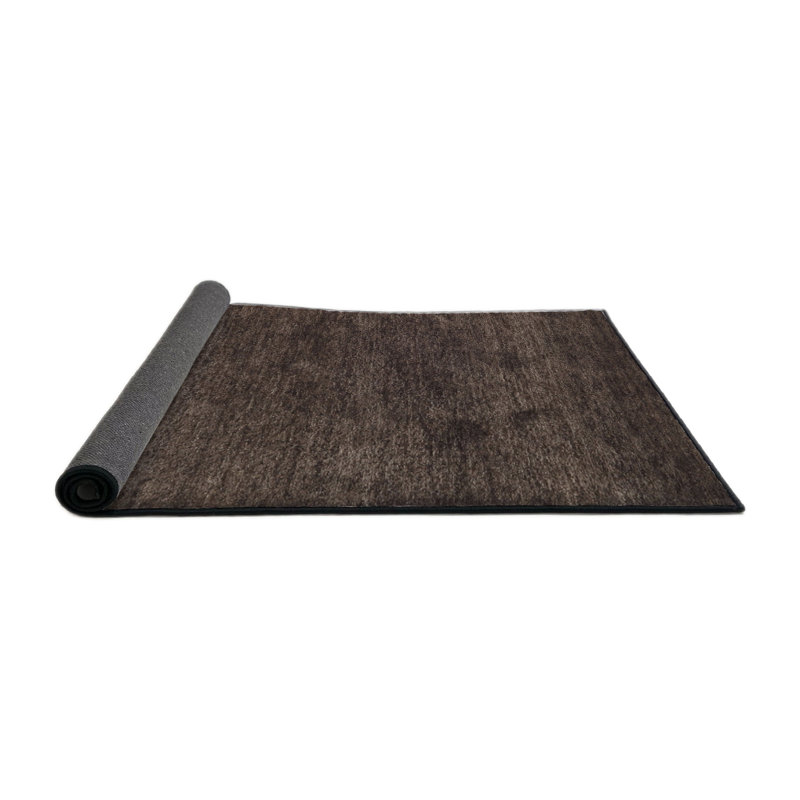 Tapis contemporain noir, Rond 7 pi