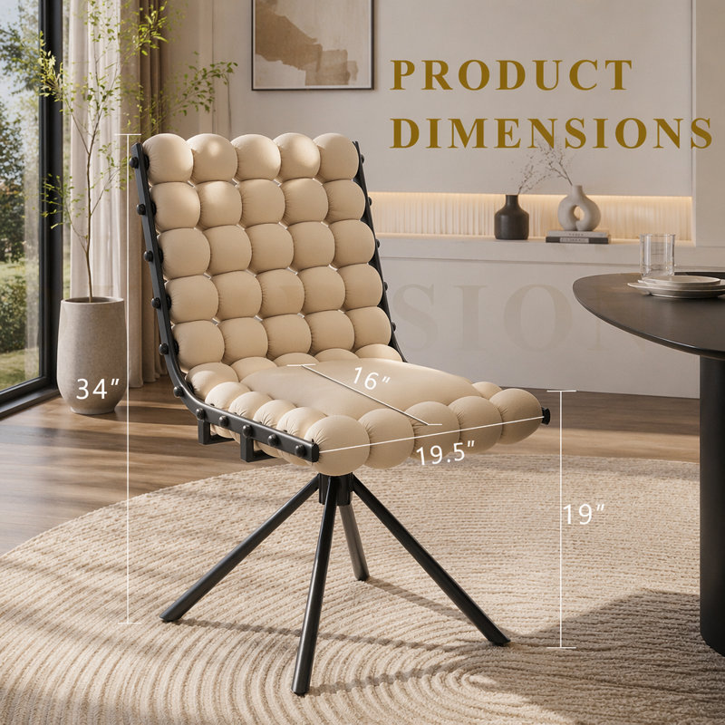 Ensemble de chaises de salle à manger Bubble Chair, Pieds beige et noir
