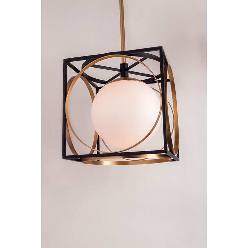 Wadsworth 1 - Light Pendant, Aged Brass, 18.5" H X 17.75" W X 17.75" D