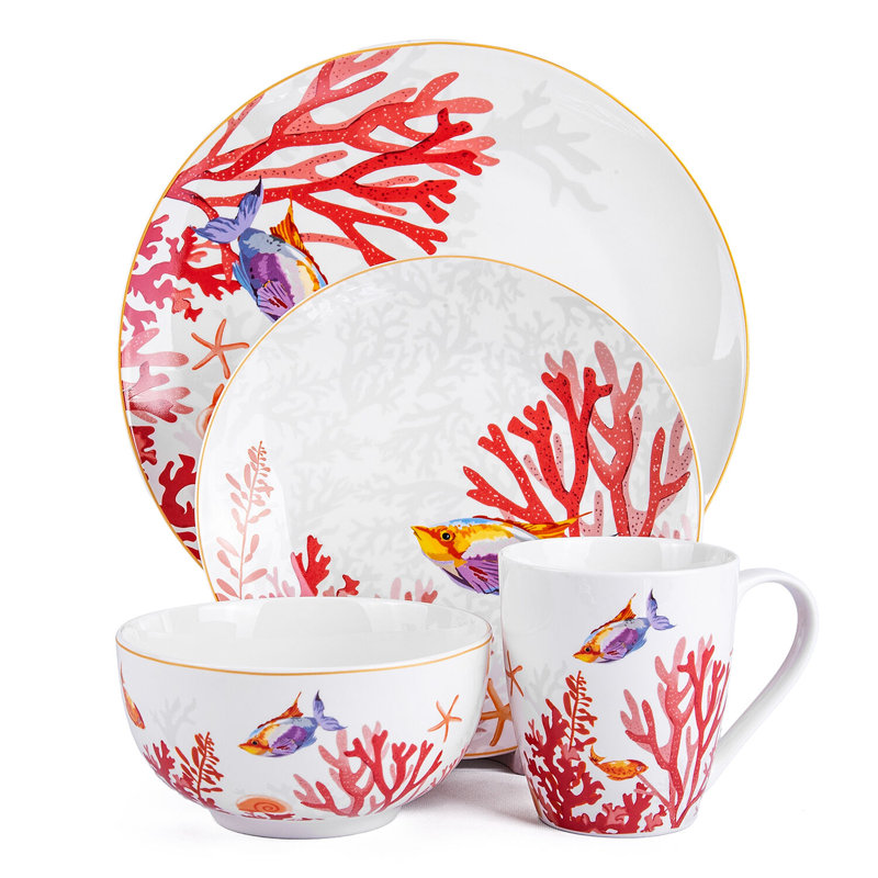 Adrine Piece Porcelain China Dinnerware Set