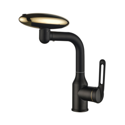 180° Rotatable Bathroom Vanity Faucet 1 Hole, 9.88" Single Handle Sink Faucet Bathroom with 2 Water Outlet Modes