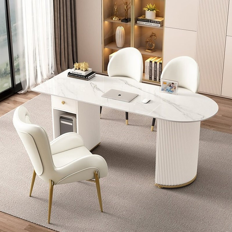 Bureau de luxe en pierre frittée Light, H 29,53 po x l 55,12 po x P 23,62 po