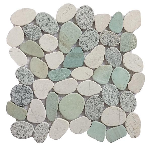 Sea Frost 12" x 12" Natural Sea Pebbles Flat Mosaic Wall & Floor Tile
