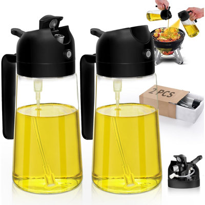 Kitchen Gadgets Oil Sprayer For Cooking 2Pcs,Oil Dispenser For Kitchen,2 In 1 Oil Dispenser And Oil Sprayer