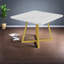 Table de salle à manger compacte dorée et blanche, conception en métal MDF pour la cuisine