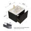 Meuble-lavabo flottant 24 po avec lavabo 24 po, entièrement assemblé