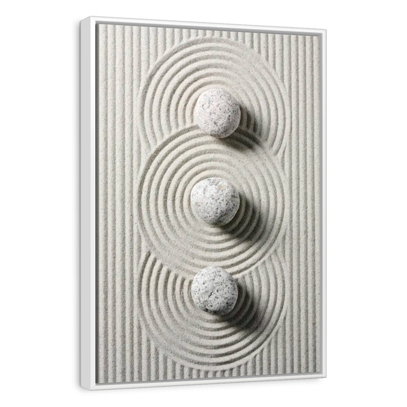 Trois pierres zen, 17" x 25", Floating Frame White
