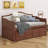 Modern Wooden Daybed with Trundle, Storage Drawers & Upholstered Button Tufted Backrest-313780835