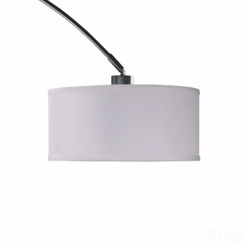 81"H White Single Arch With Marble Base Floor Lamp