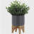 5" PLANTER W/ WOOD STAND, MATTE GRAY-667286982