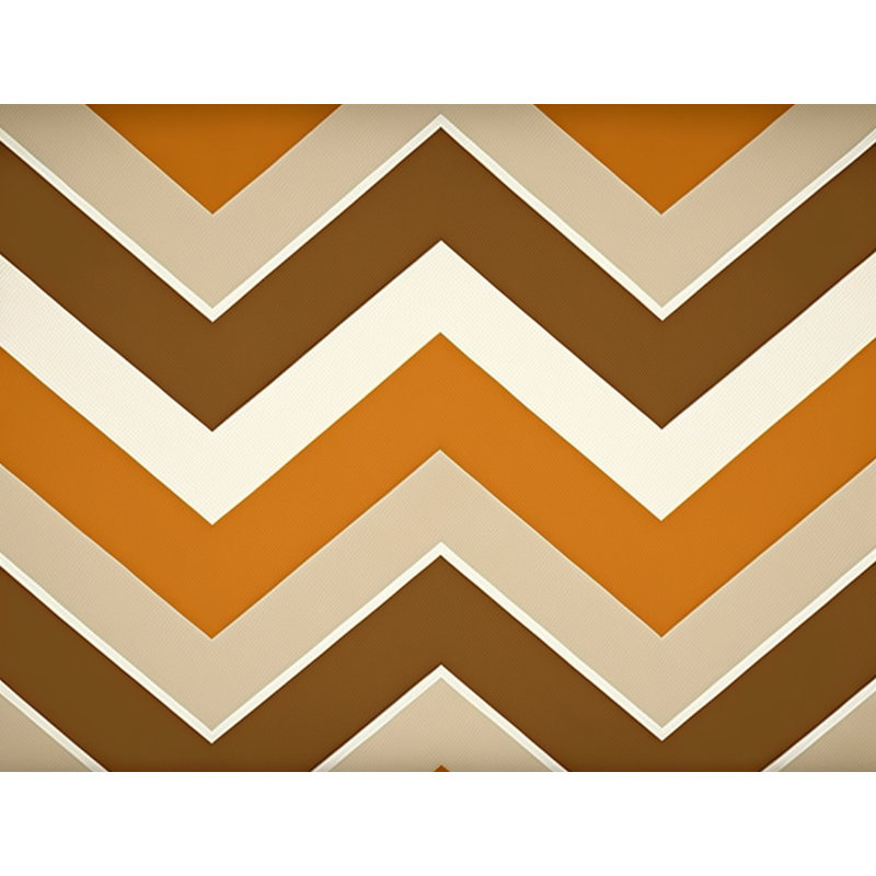 Checkered Comforter, Twin Comforter, Brown/Orange Chevron