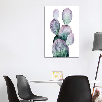 Purple Cactus II by Grace Popp - Wrapped Canvas Painting