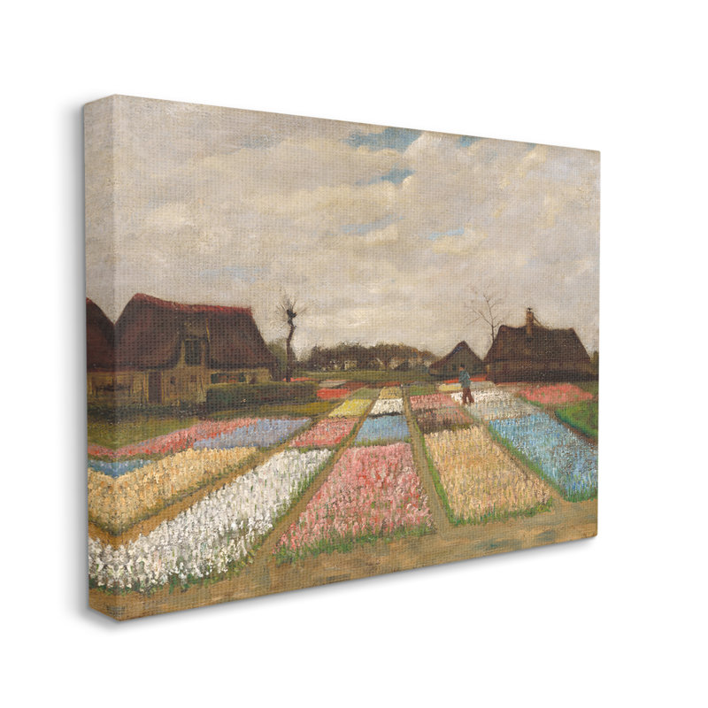 «Bulb Fields in Holland» par One1000paintings - peinture à cadre flottant sur toile, H 24 po x l 30 po x P 1,5 po