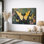 Œuvre botanique colorée de papillon jaune, photos de salon, impression sur toile encadrée