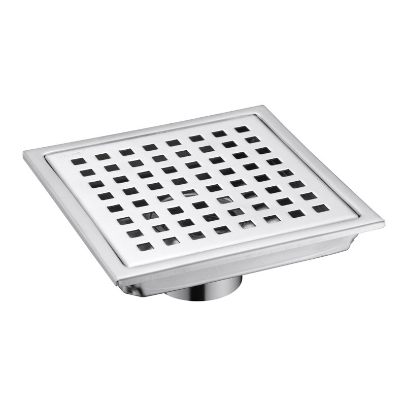 Drain de plancher de douche 6 po x 6 po, Acier inoxydable