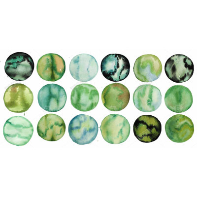 Green circles - 15.75"x31.50" Desk mat