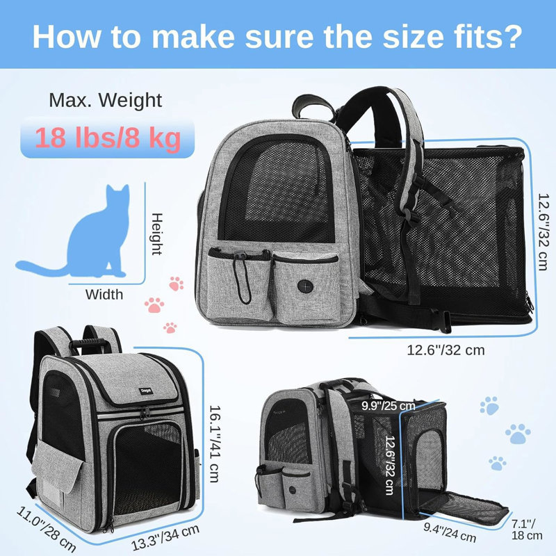 Pet Carrier with 1 Door, Grey