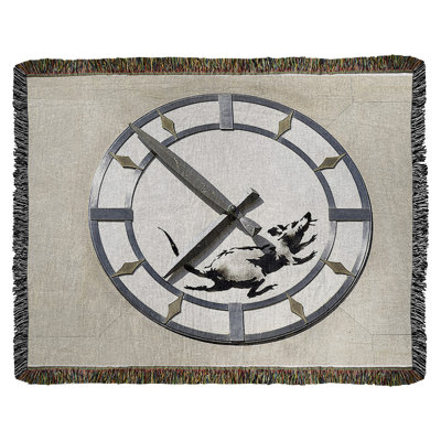 Banksy Graffiti Hand Woven Throw Blanket