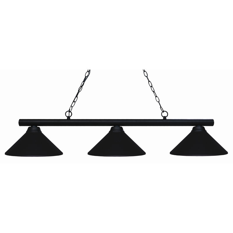 Sharp Shooter 3 Light Billiard Pendant, Noir mat