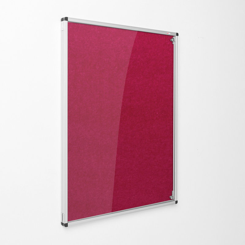 Wall Mounted Bulletin Board, 120cm H x 90cm W, Raspberry