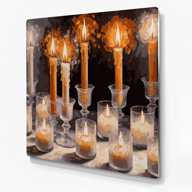 Bougie de Noël en verre givré, H 96 po x l 96 po x P 0,05 po