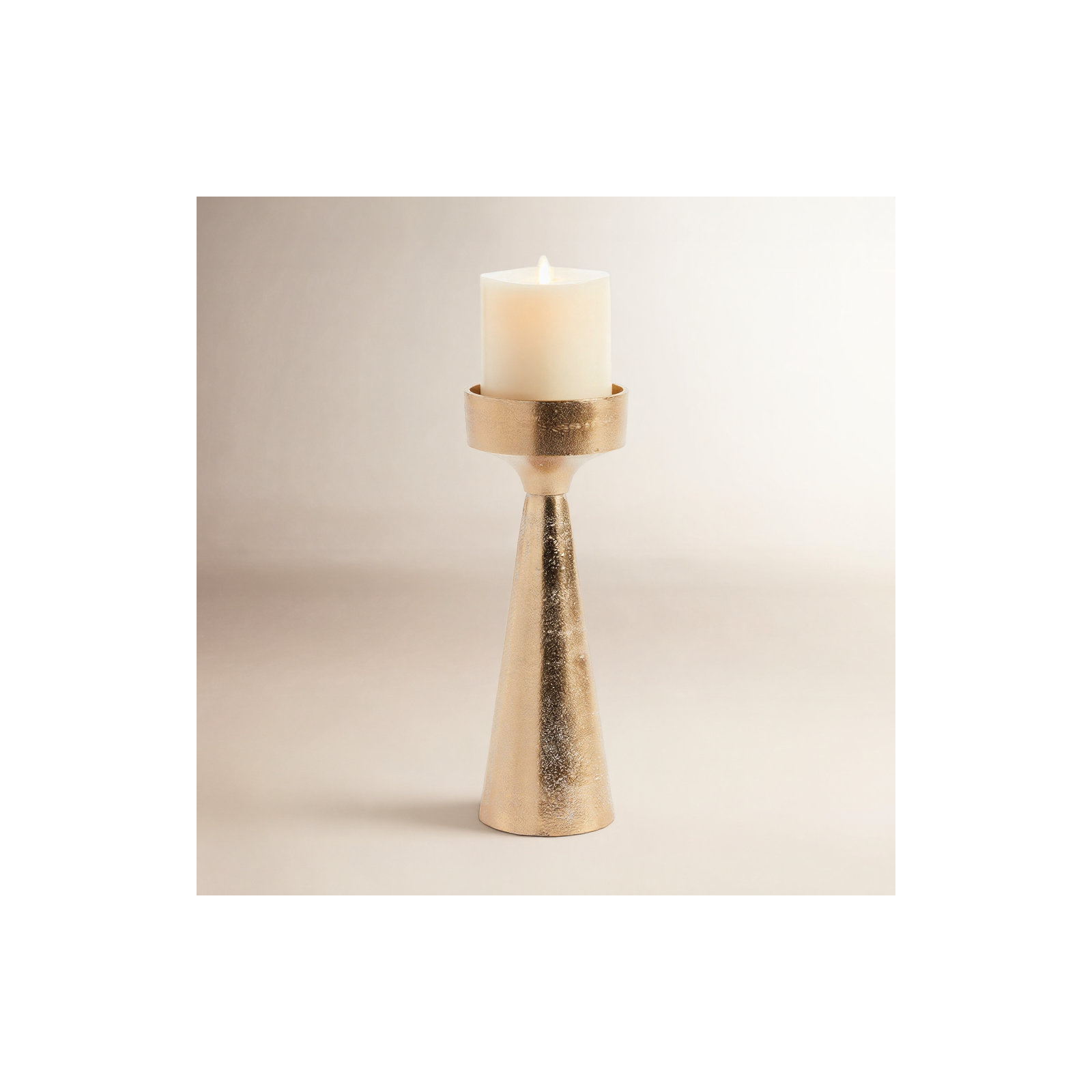 Abaco 16" Aluminum Tabletop Candlestick, 13" H x 4" W x 4" D