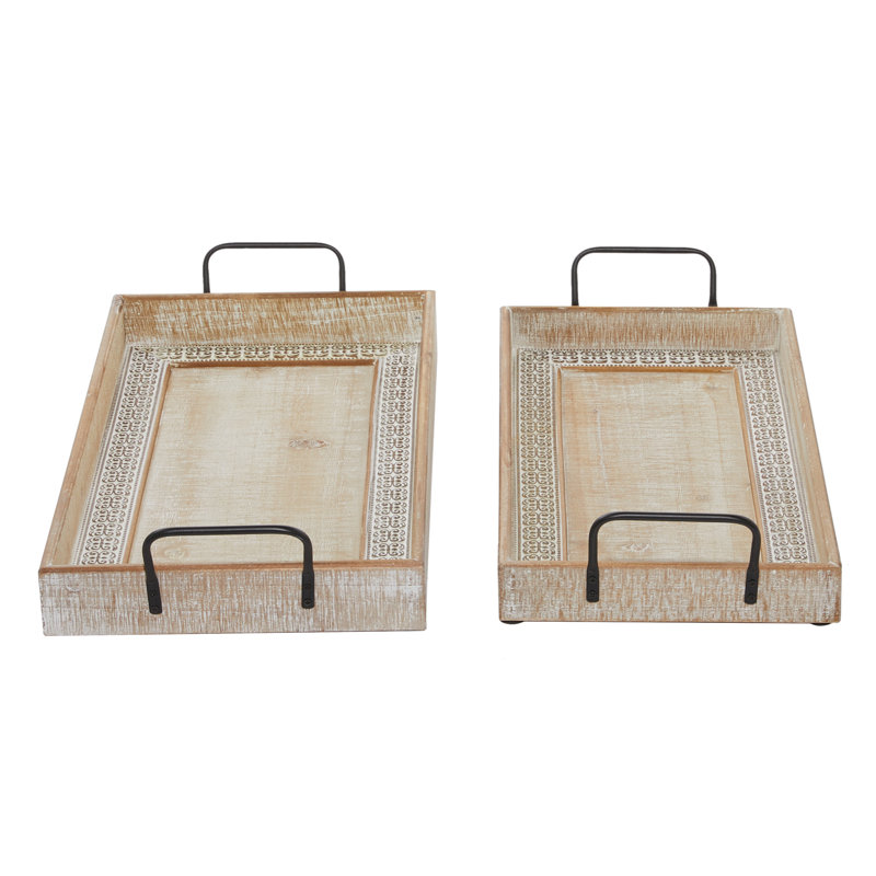 Ensemble de 2 plateaux de service