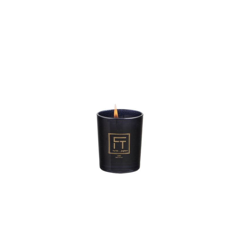 Lust Scented Designer Candle with Glass Holder