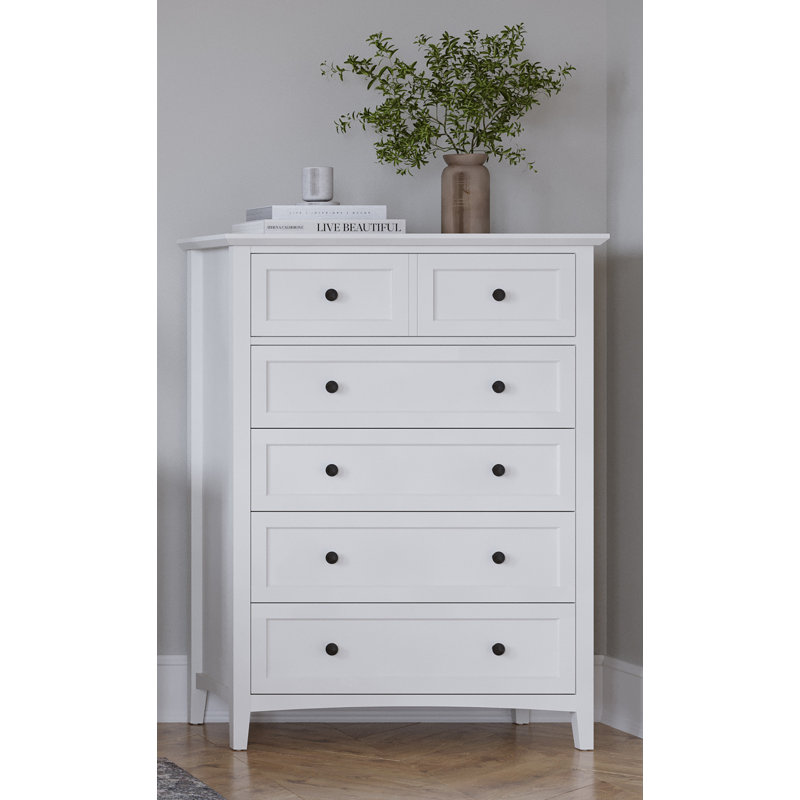 101.6 cm W Chest of 5 Drawers, White