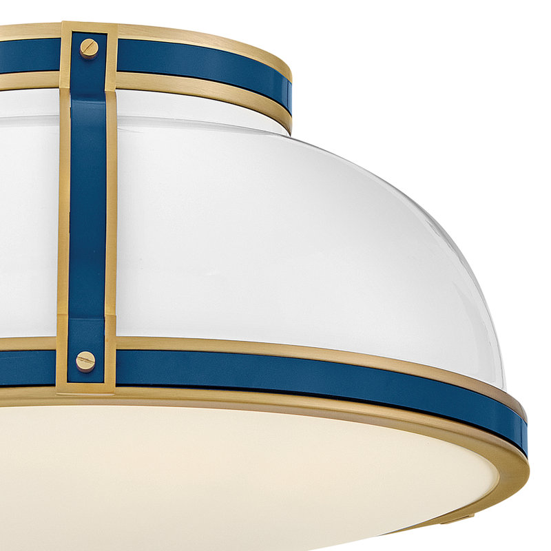 Plafonnier moyen Hinkley Barton, Or / Bleu, Blanc brillant