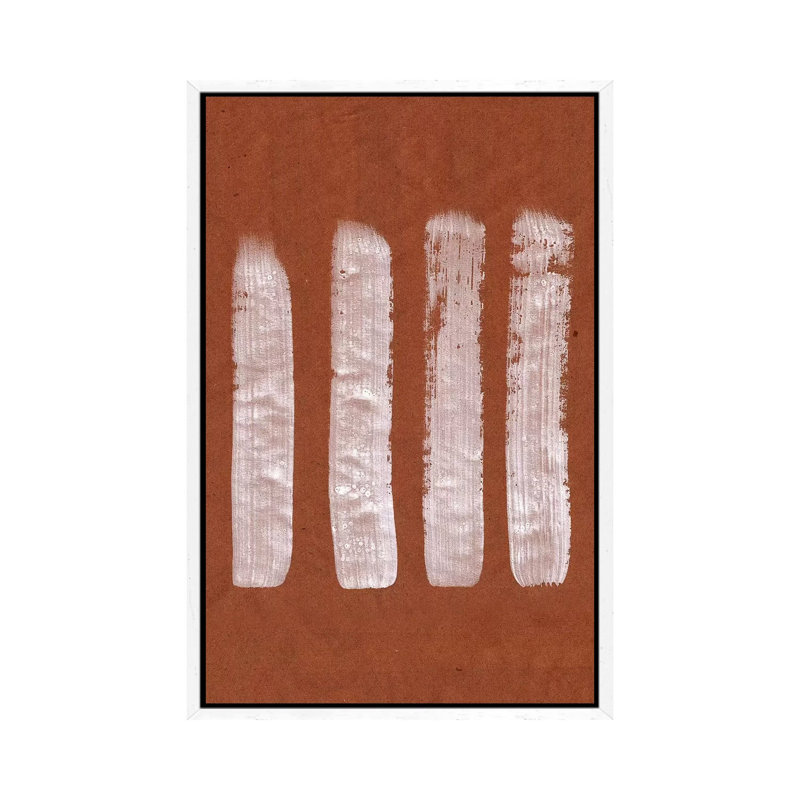 Cocoa Brush Strokes - Painting on Canvas, 66.04cm H x 45.72cm W x 3.81cm D, White Framed
