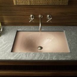 Iron Tones® Metal Rectangular Drop-In Bathroom Sink, Ice Grey