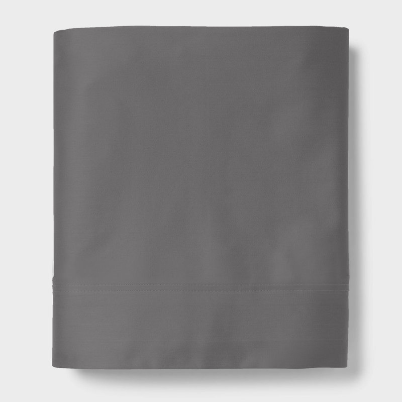 100% Cotton Ultra-Light Flat Sheet, Dark Gray, King Flat Sheet