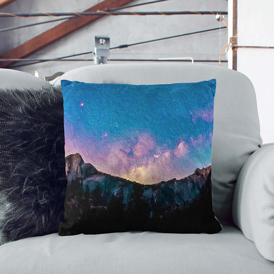 Colourful Stars over the Mountain Cushion with Filling