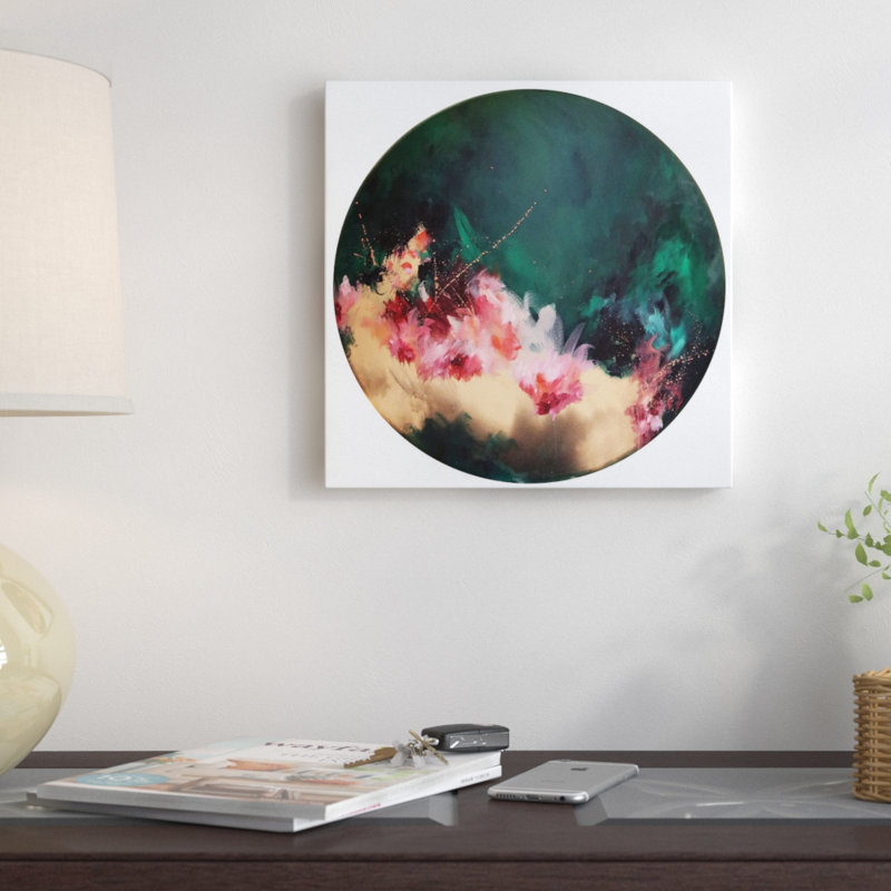 « eden », impression sur toile tendue, H 18 po x l 18 po x P 1,5 po, Toile avec cadre noir, Pas de tapis