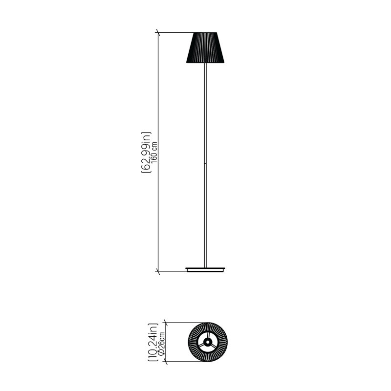 Living Hinges 62.99'' Traditional Floor Lamp, Teak, Teak