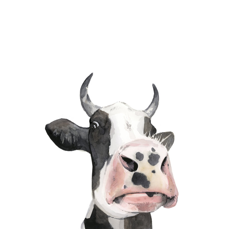 Watercolor Cow Portrait I by Grace Popp - Wrapped Canvas Art Prints, 46cm H x 30cm W x 3.8cm D