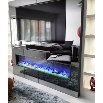 Erentraud Metro Lane Silver Electric Fireplace