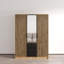 Armoire penderie 3 portes avec 3 tiroirs et tringles suspendues Bali Lux - Armoire moderne 79 pouces