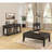 Rectangular Coffee Table with Storage in Traditional Dark Finish Solid Wood Brown