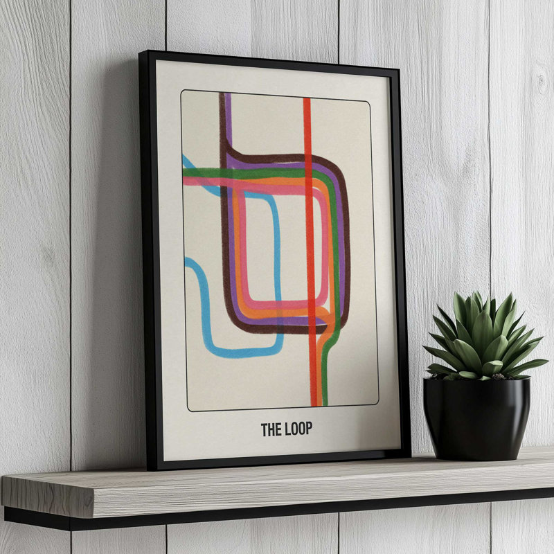 «Chicago Transit The Loop» par Deny Designs, reproduction d'art, Brun, Impression encadrée, 16 x 12