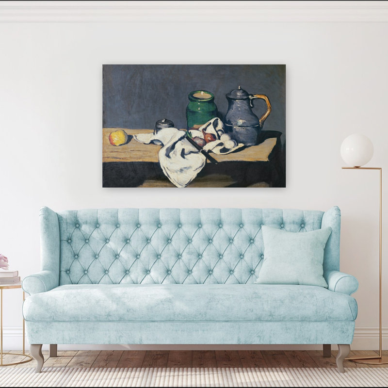Still Life With A Tin Kettle, 1869 Abstract Contemporary Wall Art Print by Paul Cezanne - Wrapped Canvas Print