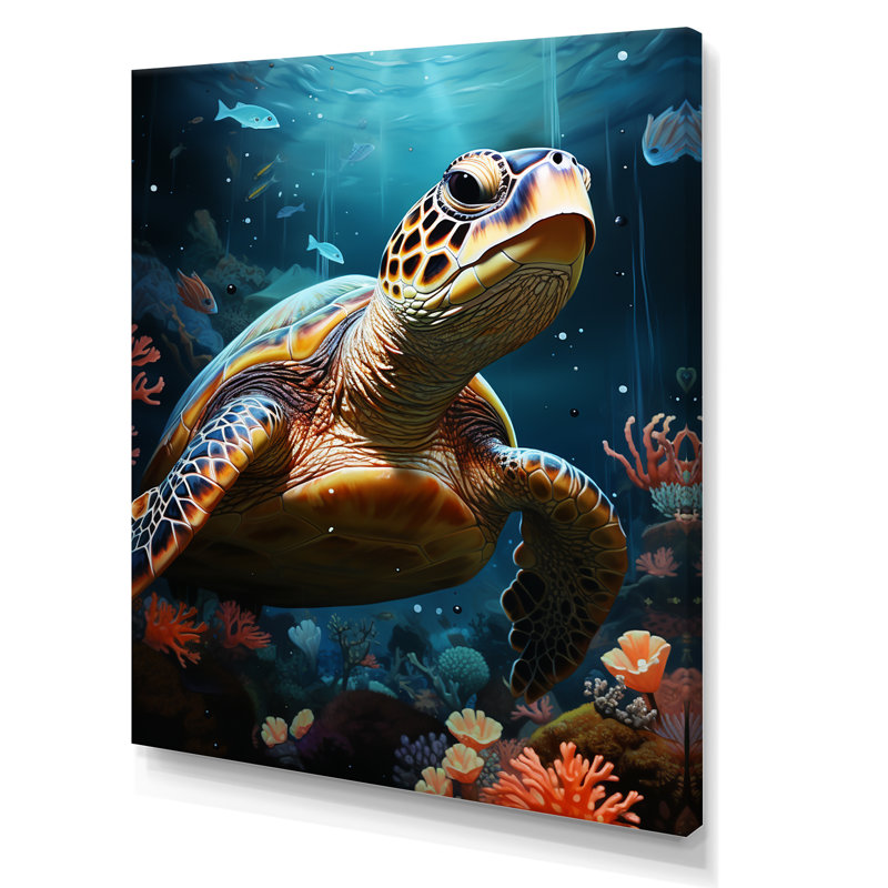 «Whimsical Ocean Explorer», reproduction sur toile, H 40 po x l 30 po x P 1,5 po, Toile tendue